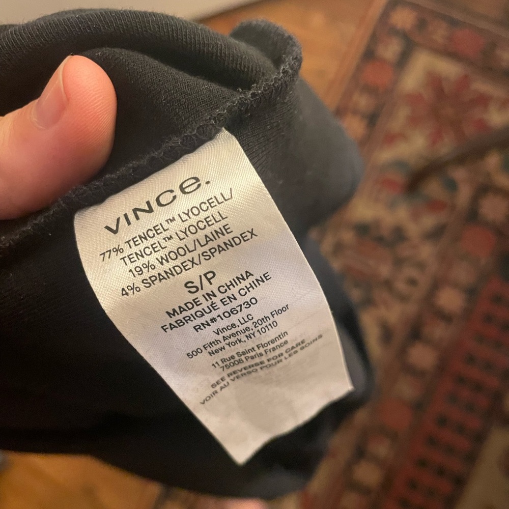 Vince Long Sleeved Henley in Black (S) - Picture 3 of 3